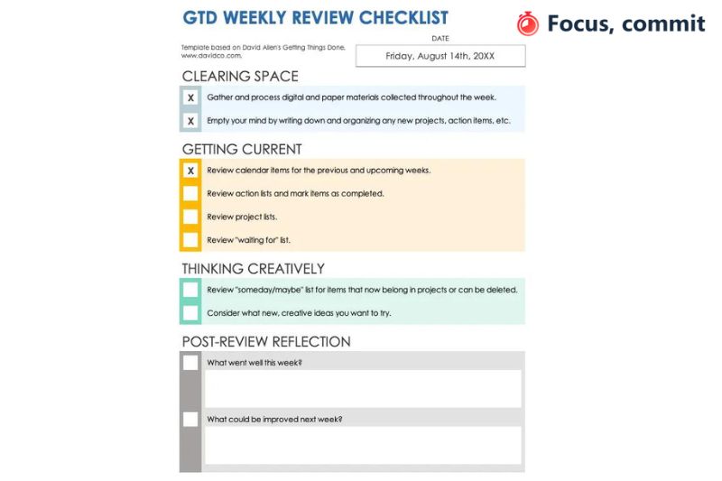 GTD Weekly Review Checklist Template